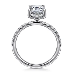 Discount Gabriel & Co. Talisa - 14K White Gold Emerald Cut Hidden Halo Diamond Engagement Ring