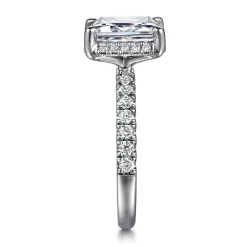 Discount Gabriel & Co. Talisa - 14K White Gold Emerald Cut Hidden Halo Diamond Engagement Ring