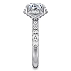 Discount Gabriel & Co. Talisa - 14K White Gold Round Hidden Halo Diamond Engagement Ring