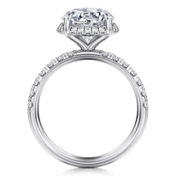 Discount Gabriel & Co. Talisa - 14K White Gold Round Hidden Halo Diamond Engagement Ring