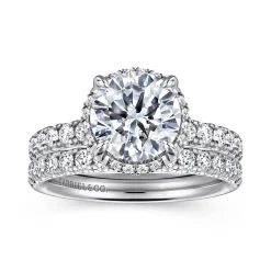Best Gabriel & Co. Talisa - 14K White Gold Round Hidden Halo Diamond Engagement Ring