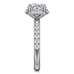 Best Gabriel & Co. Talisa - 14K White Gold Round Hidden Halo Diamond Engagement Ring