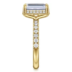 Hot Gabriel & Co. Talisa - 14K Yellow Gold Emerald Cut Hidden Halo Diamond Engagement Ring