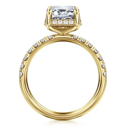 Hot Gabriel & Co. Talisa - 14K Yellow Gold Emerald Cut Hidden Halo Diamond Engagement Ring