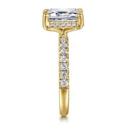 Clearance Gabriel & Co. Talisa - 14K Yellow Gold Emerald Cut Hidden Halo Diamond Engagement Ring