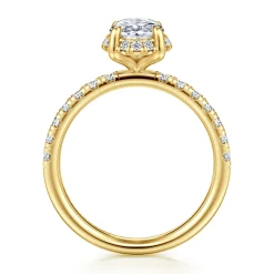 Sale Gabriel & Co. Talisa - 14K Yellow Gold Oval Hidden Halo Diamond Engagement Ring
