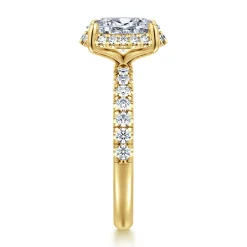 Sale Gabriel & Co. Talisa - 14K Yellow Gold Oval Hidden Halo Diamond Engagement Ring