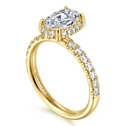 Sale Gabriel & Co. Talisa - 14K Yellow Gold Oval Hidden Halo Diamond Engagement Ring