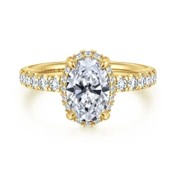 Sale Gabriel & Co. Talisa - 14K Yellow Gold Oval Hidden Halo Diamond Engagement Ring