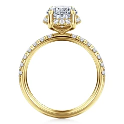 New Gabriel & Co. Talisa - 14K Yellow Gold Oval Hidden Halo Diamond Engagement Ring