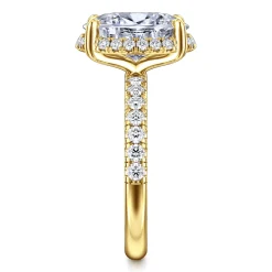 New Gabriel & Co. Talisa - 14K Yellow Gold Oval Hidden Halo Diamond Engagement Ring