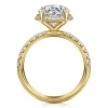 Clearance Gabriel & Co. Talisa - 14K Yellow Gold Round Hidden Halo Diamond Engagement Ring