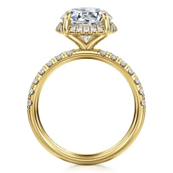 Clearance Gabriel & Co. Talisa - 14K Yellow Gold Round Hidden Halo Diamond Engagement Ring