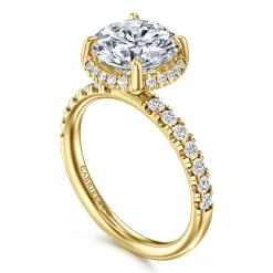 Clearance Gabriel & Co. Talisa - 14K Yellow Gold Round Hidden Halo Diamond Engagement Ring