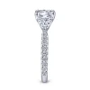 Outlet Gabriel & Co. Taryn - 14K White Gold Round 3 Stone Diamond Engagement Ring