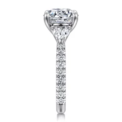 Sale Gabriel & Co. Taryn - 14K White Gold Round 3 Stone Diamond Engagement Ring