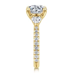 Clearance Gabriel & Co. Taryn - 14K Yellow Gold Round 3 Stone Diamond Engagement Ring