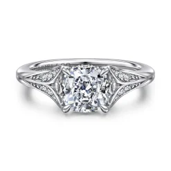 Hot Gabriel & Co. Taye - 14K White Gold Split Shank Cushion Cut Diamond Engagement Ring