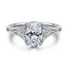 Sale Gabriel & Co. Taye - 14K White Gold Split Shank Oval Diamond Engagement Ring