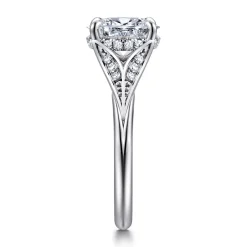 Sale Gabriel & Co. Taye - 14K White Gold Split Shank Oval Diamond Engagement Ring