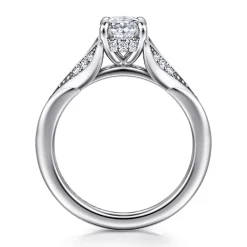 Sale Gabriel & Co. Taye - 14K White Gold Split Shank Oval Diamond Engagement Ring