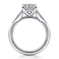 New Gabriel & Co. Taye - 14K White Gold Split Shank Princess Cut Diamond Engagement Ring