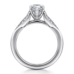 Clearance Gabriel & Co. Taye - 14K White Gold Split Shank Pear Shape Diamond Engagement Ring