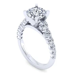 Discount Gabriel & Co. Taylor - 14K White Gold Round Diamond Engagement Ring