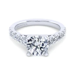 Discount Gabriel & Co. Taylor - 14K White Gold Round Diamond Engagement Ring