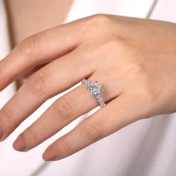 Hot Gabriel & Co. Taylor - 14K White Gold Round Diamond Engagement Ring
