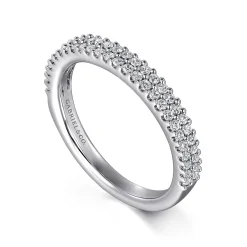Gabriel & Co. Thailand - 14K White Gold Double Row Diamond Anniversary Band - 0.3 ct