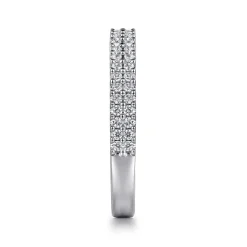 Gabriel & Co. Thailand - 14K White Gold Double Row Diamond Anniversary Band - 0.3 ct