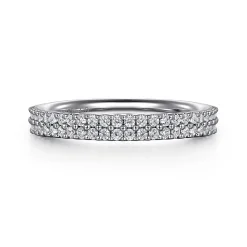 Gabriel & Co. Thailand - 14K White Gold Double Row Diamond Anniversary Band - 0.3 ct