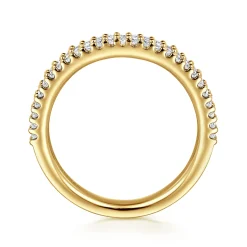 Discount Gabriel & Co. Thailand - 14K Yellow Gold Double Row Diamond Anniversary Band - 0.3 ct