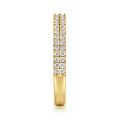 Discount Gabriel & Co. Thailand - 14K Yellow Gold Double Row Diamond Anniversary Band - 0.3 ct