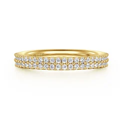 Discount Gabriel & Co. Thailand - 14K Yellow Gold Double Row Diamond Anniversary Band - 0.3 ct