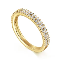Discount Gabriel & Co. Thailand - 14K Yellow Gold Double Row Diamond Anniversary Band - 0.3 ct