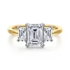 Outlet Gabriel & Co. Thalina - 14K White-Yellow Gold Emerald Cut Three Stone Diamond Engagement Ring