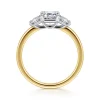 Online Gabriel & Co. Thalina - 14K White-Yellow Gold Emerald Cut Three Stone Diamond Engagement Ring