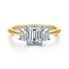 Online Gabriel & Co. Thalina - 14K White-Yellow Gold Emerald Cut Three Stone Diamond Engagement Ring