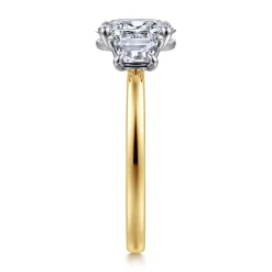 Online Gabriel & Co. Thalina - 14K White-Yellow Gold Oval Three Stone Diamond Engagement Ring