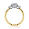 Outlet Gabriel & Co. Thalina - 14K White-Yellow Gold Oval Three Stone Diamond Engagement Ring