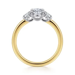 Online Gabriel & Co. Thalina - 14K White-Yellow Gold Oval Three Stone Diamond Engagement Ring