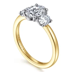 Online Gabriel & Co. Thalina - 14K White-Yellow Gold Oval Three Stone Diamond Engagement Ring
