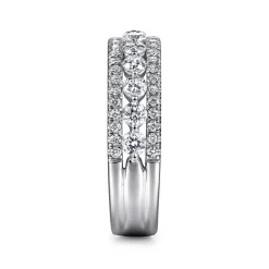 Discount Gabriel & Co. Thebe - Wide 14K White Gold Diamond Anniversary Band - 1.12 ct