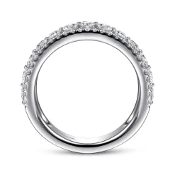 Discount Gabriel & Co. Thebe - Wide 14K White Gold Diamond Anniversary Band - 1.12 ct