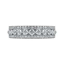 Discount Gabriel & Co. Thebe - Wide 14K White Gold Diamond Anniversary Band - 1.12 ct