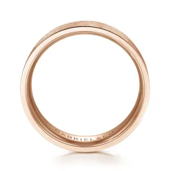 Sale Gabriel & Co. Theodore - 14K Rose Gold 6mm - Men's Wedding Band in Horizontal Brush Finish