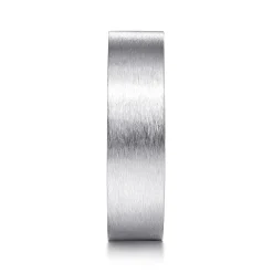 Outlet Gabriel & Co. Theodore - 14K White Gold 6mm - Men's Wedding Band in Horizontal Brush Finish