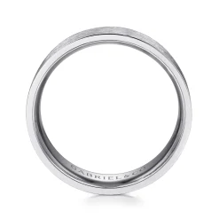 Outlet Gabriel & Co. Theodore - 14K White Gold 6mm - Men's Wedding Band in Horizontal Brush Finish